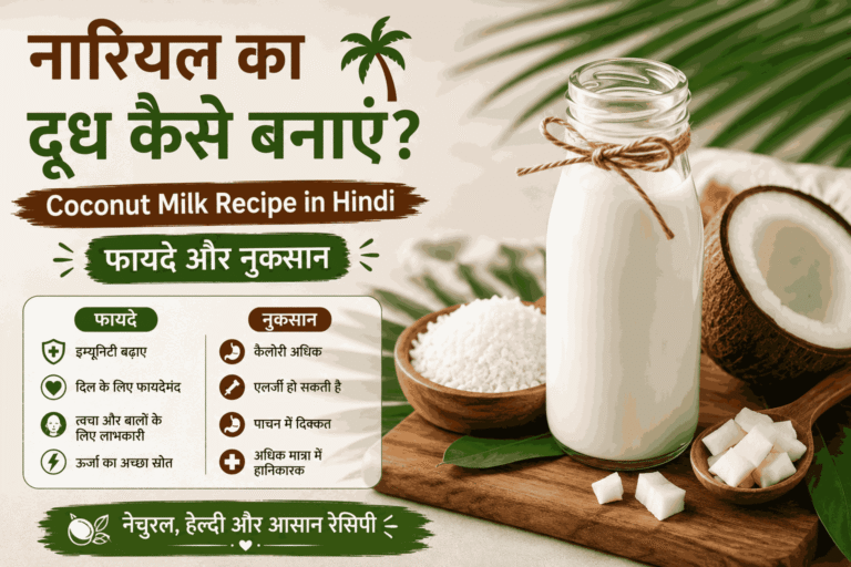 नारियल का दूध कैसे बनाएं Coconut Milk Recipe in Hindi, फायदे और नुकसान