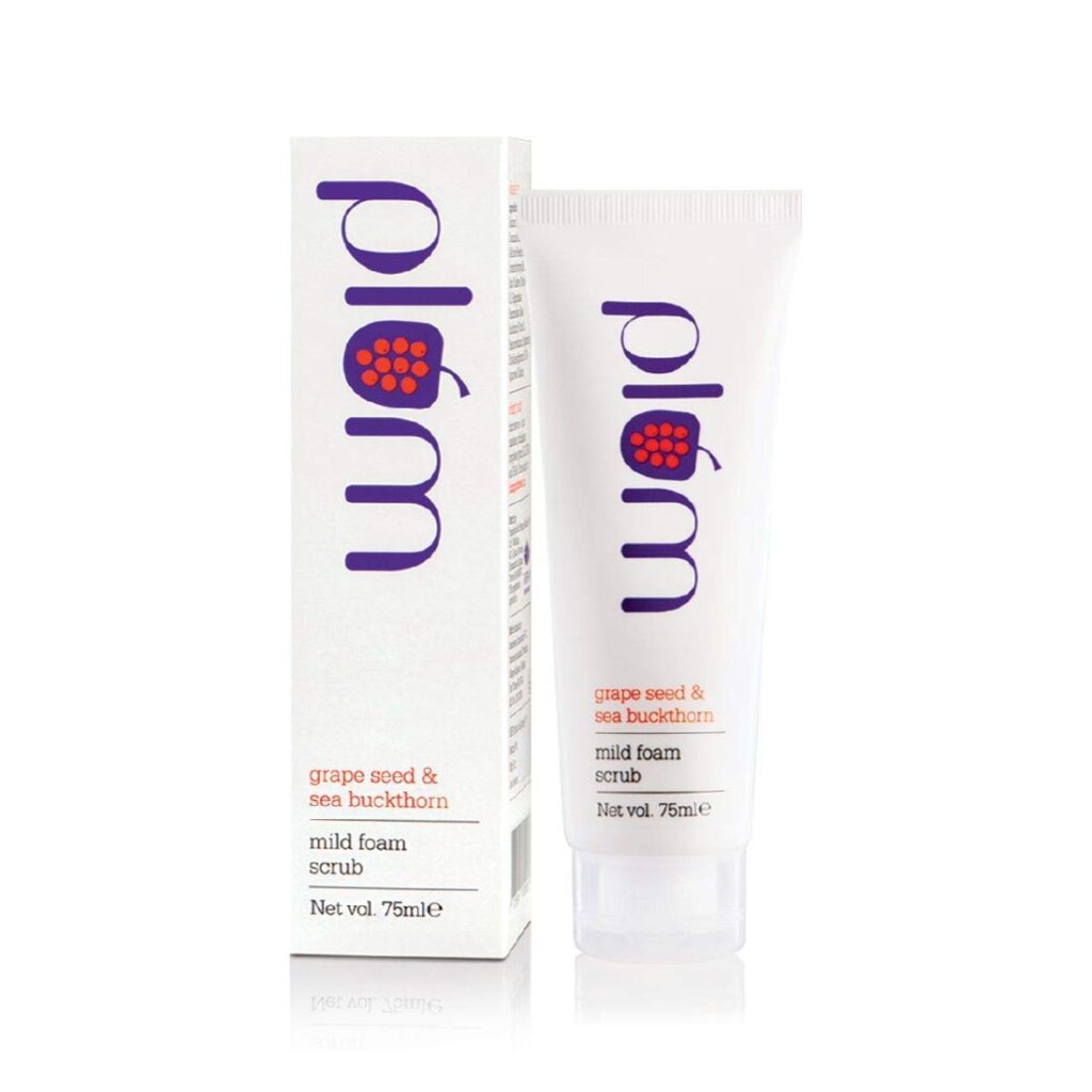 Plum Grape Seed & Sea Buckthorn Mild Foam Scrub | For Acne-Prone, Very Dry, Extremely Sensitive Skin | Gentle Exfoliation | 100% Vegan
