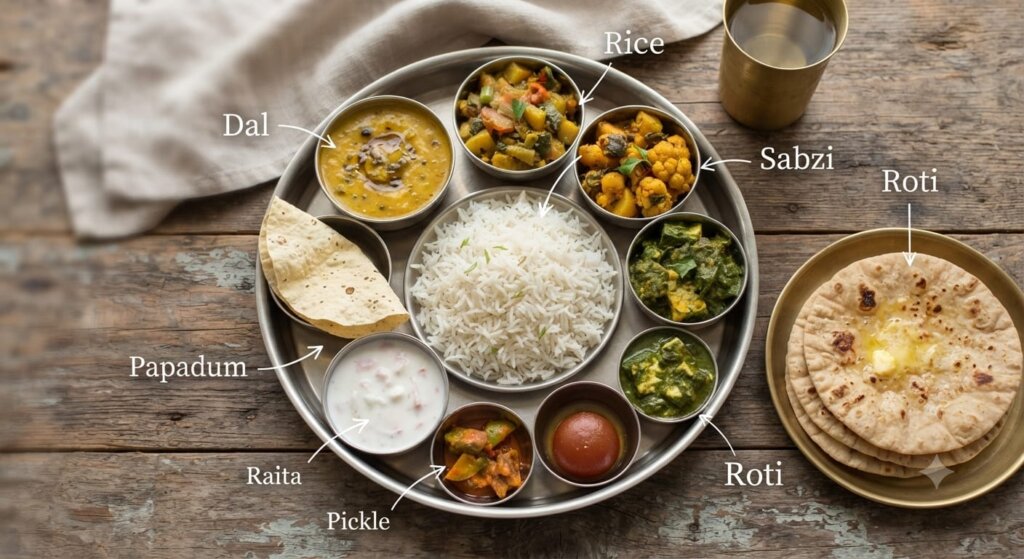 Indian thali plant based food